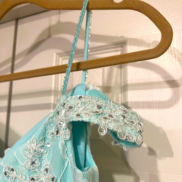NEW ROYAL QUEEN COLLECTION AQUA MERMAID FORMAL GOWN - Picture 7 of 14